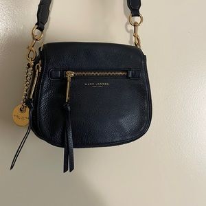 Marc Jacobs Black Leather Saddle Crossbody Purse